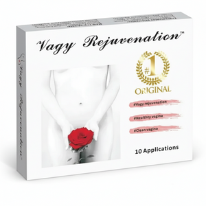 VagyRejuvenation etiqueta del producto - Óvulos de rejuvenecimiento íntimo femenino con ingredientes naturales
